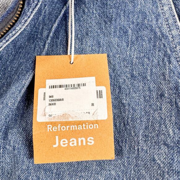 Reformation Sandia Skirt Womens Size 30 Inari Blue Denim Jean Paperbag Boho NWT - Picture 12 of 12